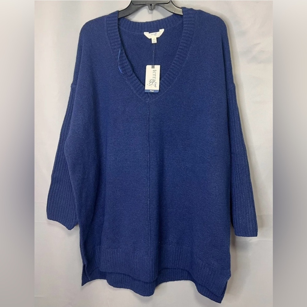 NEW! Women’s Plus Size Terra Sky Blue  Long Sleeve Knit Sweater‎  Size 3X